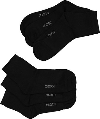 Meia Ogoshi Cano Curto Kit 03 PCS 023510005