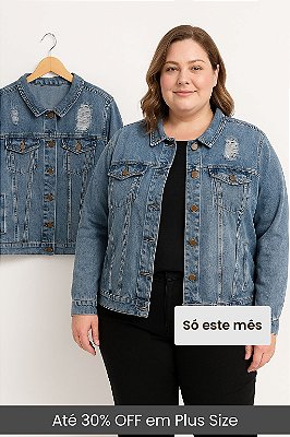 Jaqueta Feminina Plus Size Jeans G5 Ref 38483