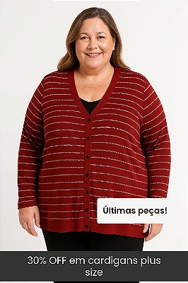 Cardigan Feminino Plus Size Botões Ref 6147456