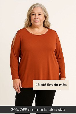 BLUSA PLUS FEMININA COM OMBRO VAZADO REF 6159756
