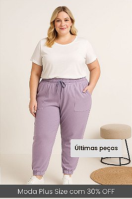 Calça Feminina Plus Size Com Ribana Ref S00872
