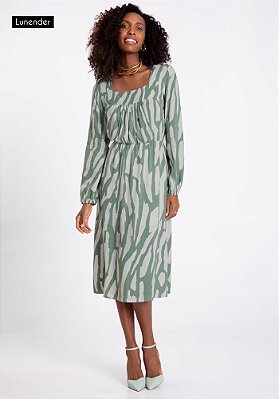Vestido Em Viscose Com Estampa Animal Print 1.66437