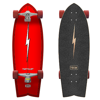 Simulador De Surf Surfeeling Lightning Bolt - Red Surf Skate