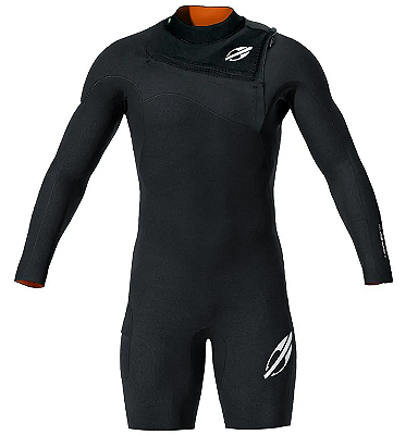 Short john manga longa chest zip 1mm masculino flexxa pro surf Mormaii