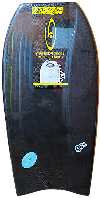 Prancha de Bodyboard Genesis Modelo GSX  44" - Preto/Laranja- Crescent Tail