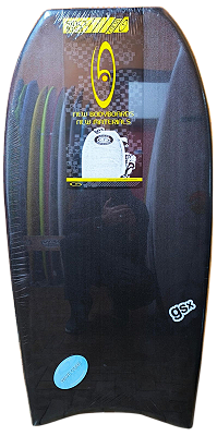 Prancha de Bodyboard Genesis Modelo GSX  44" - Preto/Amarelo- Crescent Tail