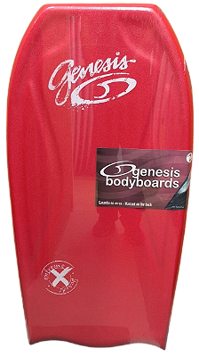 Bodyboard Genesis | Modelo Extreme | Vermelha-Azul | Crescent Tail - TAM 39''