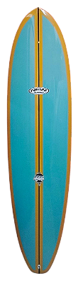 Prancha De Surf Funboard New Advance 7’4'' - 52,9 L EPS Nova ( cor azul claro com mostarda )