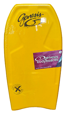 Bodyboard Genesis | Modelo Extreme | Amarelo-Cinza| Crescent Tail - TAM 41''