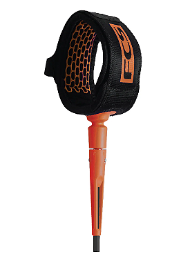 Leash Essential FCS - 6' - 5,5 MM - COMP - BLACK-LARANJA ( ECLIPSE )