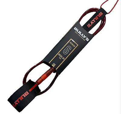 Leash Bullys 6' x 7 mm - IMPORTADO - Preto- Vermelho - Premium