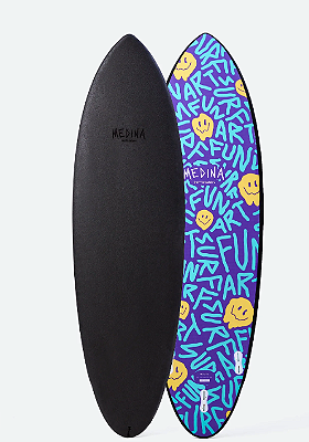 Prancha de Surf Medina Soft Top Black Smile 6'4" 46L - TOP PRETO