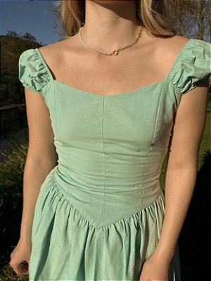 Vestido Mary Verde Chá