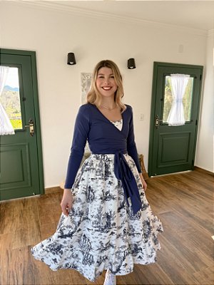 Conjunto Vestido Mary + Casaco Lily Poliamida