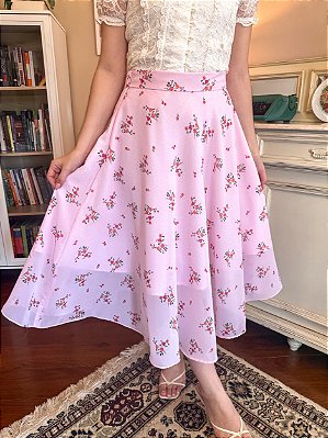 Saia Legado Floral Rosa Bebê