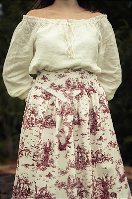Saia Doce Lembrança Toile Cherry