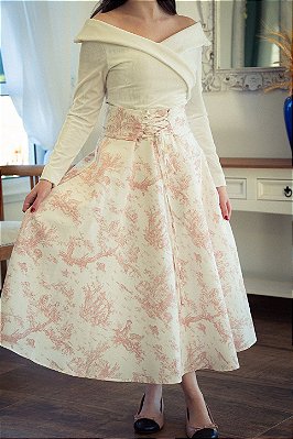 Saia Boulevard Toile de Jouy Rosé