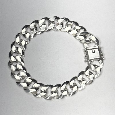 Pulseira grumet 21cm x 13mm fecho gaveta - prata 925