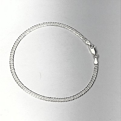 Pulseira elo duplo 21cm x 3mm - prata 925