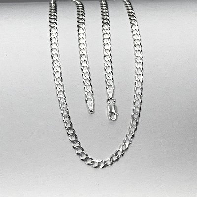 Corrente grumet 70cm x 4mm - prata 925