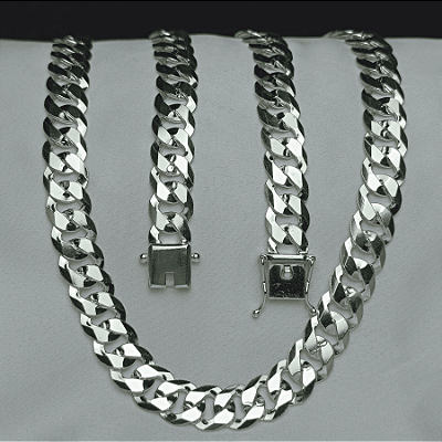Corrente grumet 70cm x 10,5mm fecho gaveta - prata 925