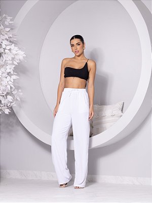 Calça Pantalona Duna Feminina com Bolsos Laterais