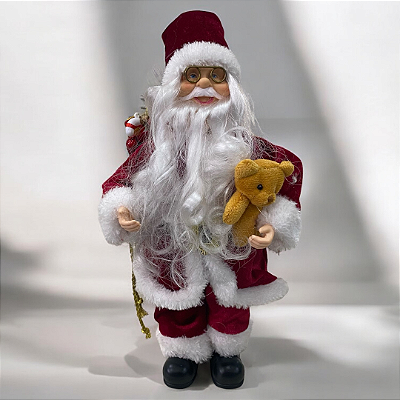 Papai Noel c/ Urso 34cm