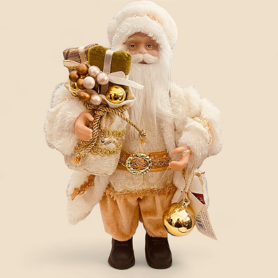 Papai Noel Dourado c/ presentes 35cm