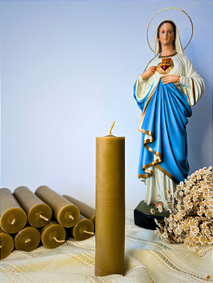 Vela de Cera de Abelha Maciça 17,0cm x 4,0cm