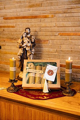 Kit c/ 4 un. - Vela de Cera de Abelha Maciça 12cm x 4cm