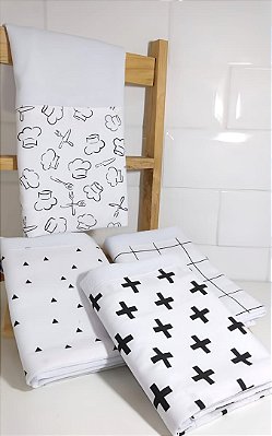 Kit de Pano de Prato monocromatico - Kit com 4 unidades