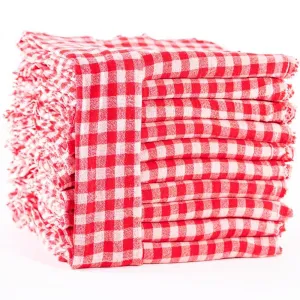 pano de Limpeza - xadrez vermelho