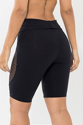 Bermuda Supplex Lisa com Detalhe em Tela