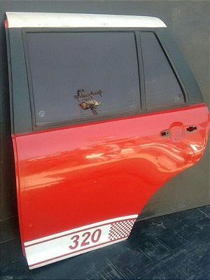Porta Vermelha Lifan 320 2011 Traseira Esquerda Sem Vidro