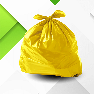 Saco Para Lixo 30L - 59cm X 62cm - Amarelo - REFORÇADO - Suportando 6Kg