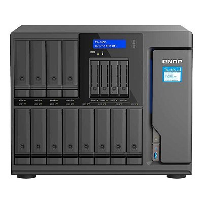 TS-1655 Qnap - Storage Híbrido com 16 baias, 12 para HDD e 4 para SSDs
