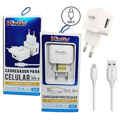 Carregador Fonte + Cabo KinGo 2.4a Tipo-c Original