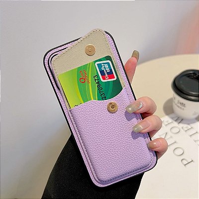 Capa Carteira De Couro Com Suporte E Porta Cartão Para Apple iPhone