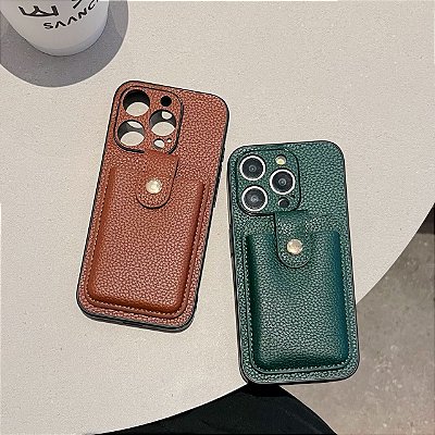 Capa Carteira De Couro Com Suporte E Porta Cartão Para Apple iPhone