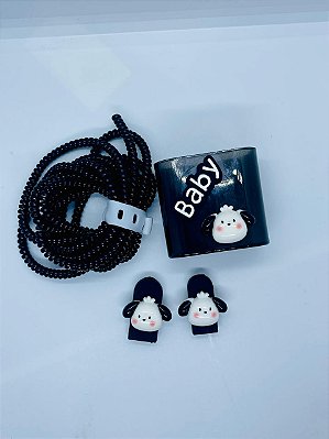 Kit Com  Protetor de cabo Protetor de Fonte e fio e protetor de Cabo