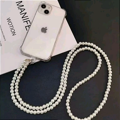 CORDÃO PÉROLA SUPORTE PARA CELULAR