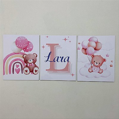 Trio de Plaquinhas Personalizadas em Mdf