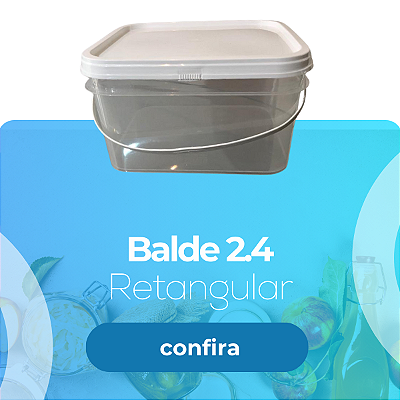 Balde 2.4L Transparente Tampa Lacre