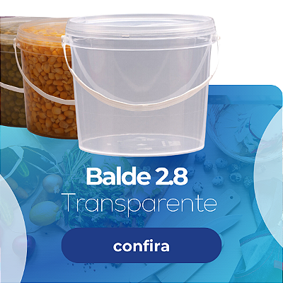Balde 2.8L Transparente Tampa Lacre