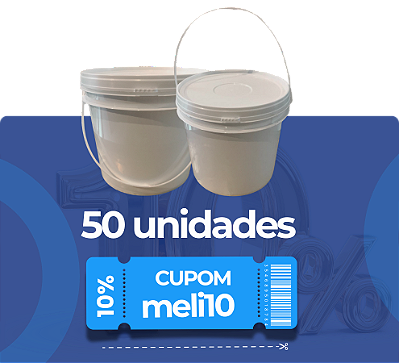 Balde 2.2L Branco - Kit 50 Peças