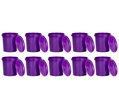 Pote 1 Litro Roxo com Tampa Lacre - Kit com 10 Peças