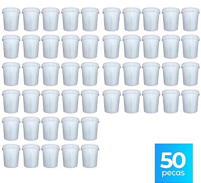 Pote 1 Litro com Tampa Lacre - 50 Peças