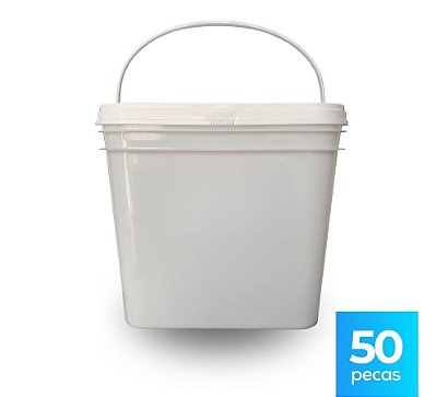 Balde Retangular 3.6 Litros BPA Free - 50 Peças