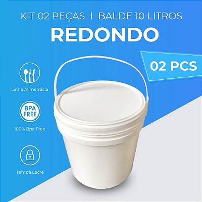 Balde 10 Litros - Kit 02 Pçs