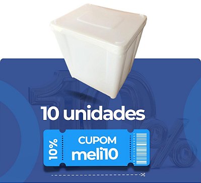 Pote Retangular 10L - Kit 10 Peças